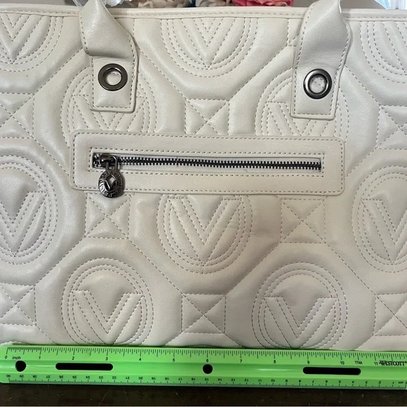 Valentino Cream Satchel with Quilted Heart Design - Picture 4 of 10